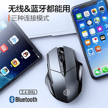 Wireless bluetooth three-mode mouse rechargeable