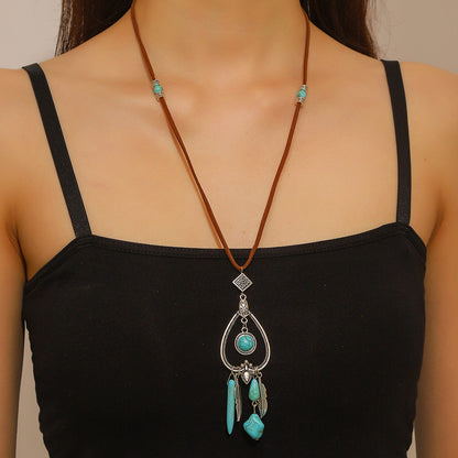 Bohemian ethnic style turquoise pendant