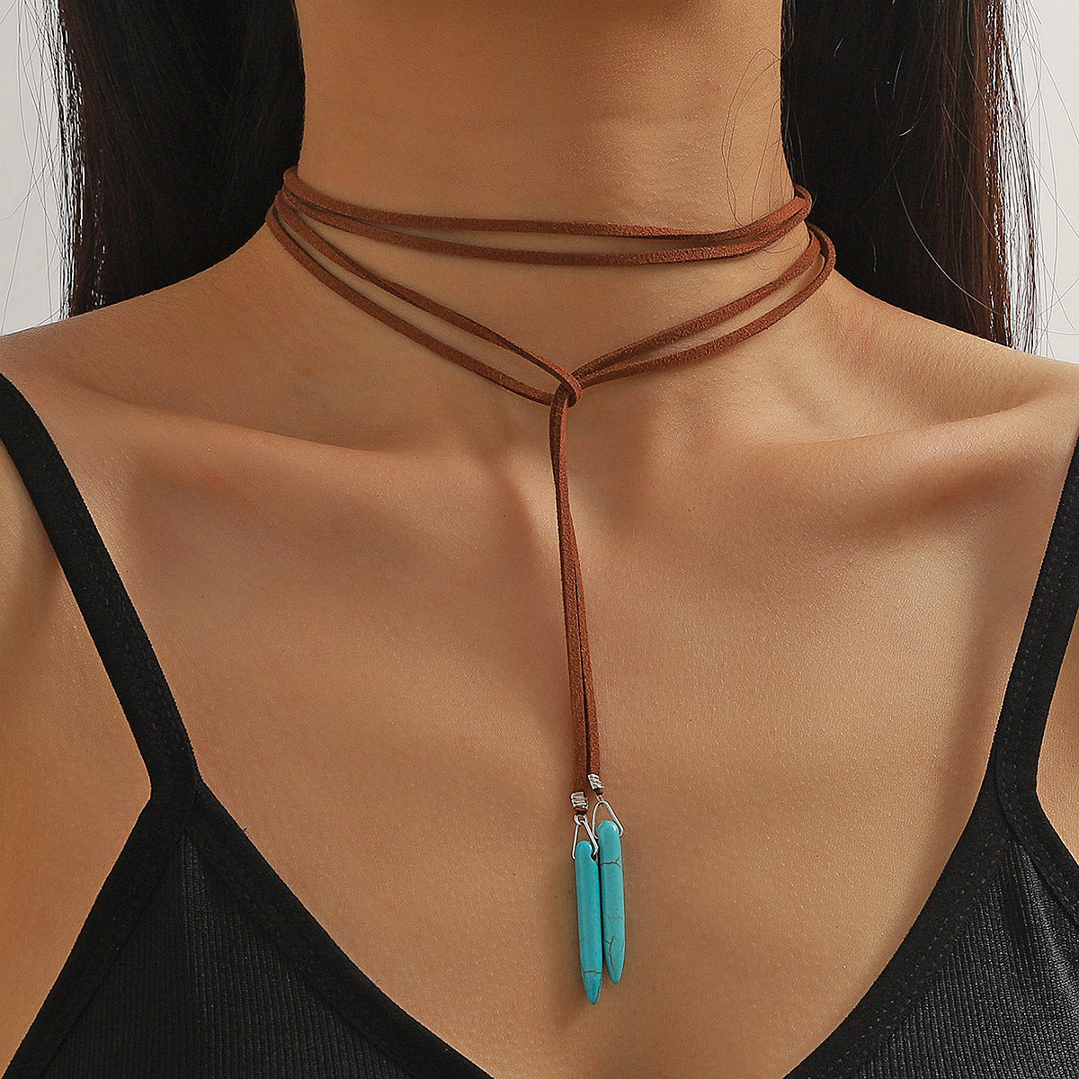 Bohemian ethnic style turquoise pendant