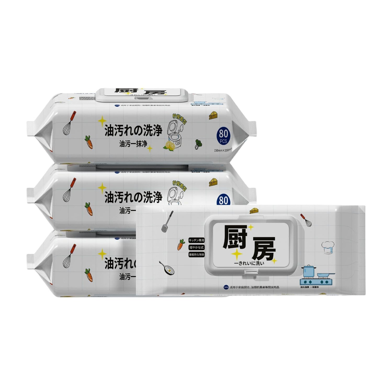 Kitchen wipes strong degreasing - household thickening